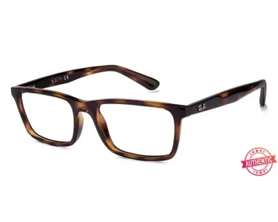 Rayban Brown Rectangle Full Rim Eyeglasses