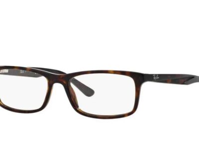 Rayban Brown Rectangle Full Rim Eyeglasses