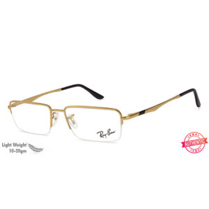 Rayban Golden Metal Square Half Rim Eyeglass - Image 2