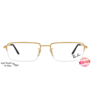 Rayban Golden Metal Square Half Rim Eyeglass