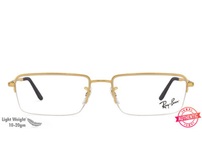 Rayban Golden Metal Square Half Rim Eyeglass