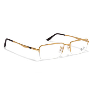 Rayban Golden Metal Square Half Rim Eyeglass - Image 3