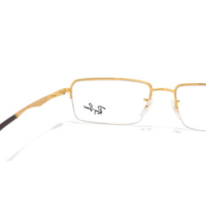 Rayban Golden Metal Square Half Rim Eyeglass - Image 5