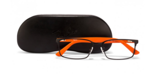 Rayban Black Orange Rectangle Full Rim Eyeglass - Image 2