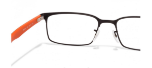 Rayban Black Orange Rectangle Full Rim Eyeglass - Image 3