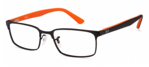 Rayban Black Orange Rectangle Full Rim Eyeglass - Image 5