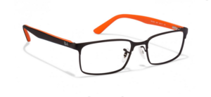 Rayban Black Orange Rectangle Full Rim Eyeglass - Image 6