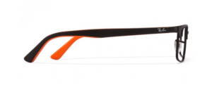 Rayban Black Orange Rectangle Full Rim Eyeglass - Image 7