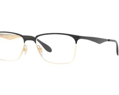 Rayban Black Gold Square Full Rim Eyeglasses