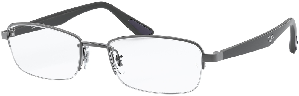 Rayban Silver Black Rectangle Half Rim Eyeglasses - Image 4