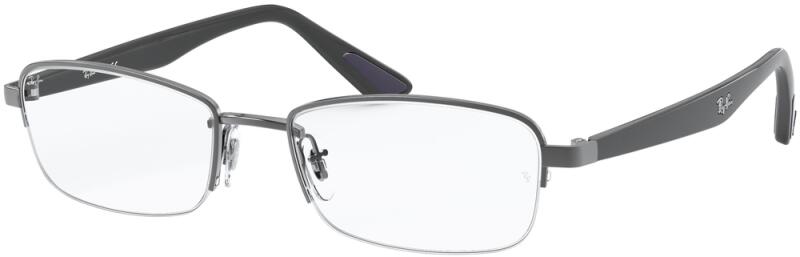 Rayban Silver Black Rectangle Half Rim Eyeglasses - Image 5