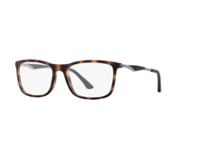 Rayban Brown Rectangle Full Rim Eyeglasses