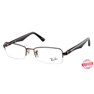 Rayban Gunmetal Rectangle Half Rim Eyeglasses - Image 2